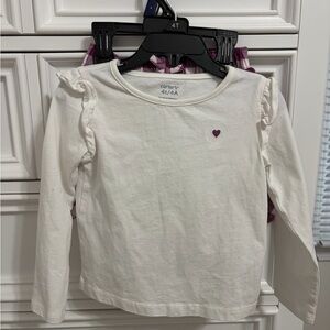 Carter's White Long-Sleeve Top with Small Purple Heart